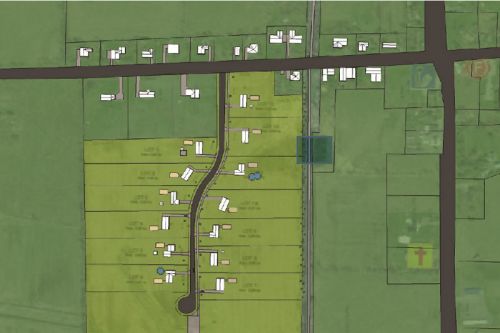 Sketch of the proposed 13 lot subdivision, Boyce road at tob.